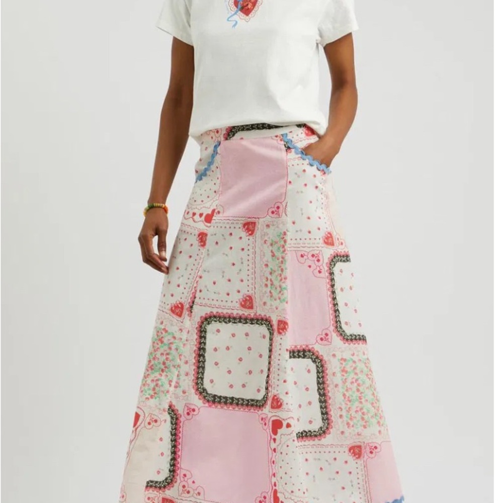 Patchwork Pink Maxi Skirt